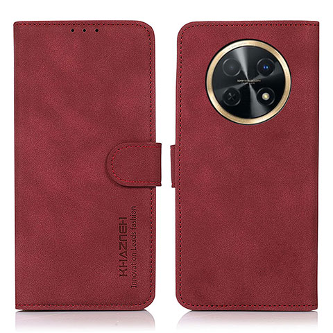 Funda de Cuero Cartera con Soporte Carcasa D01Y para Huawei Nova Y91 Rojo