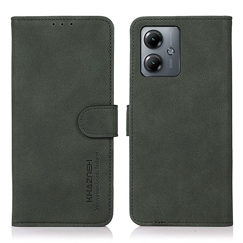 Funda de Cuero Cartera con Soporte Carcasa D01Y para Motorola Moto G14 Verde