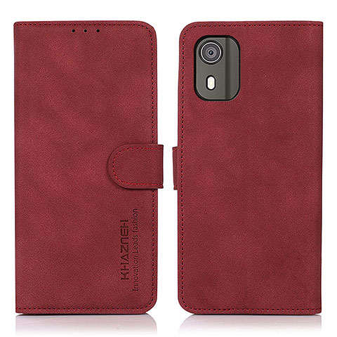 Funda de Cuero Cartera con Soporte Carcasa D01Y para Nokia C02 Rojo