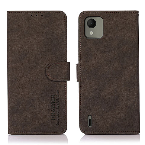 Funda de Cuero Cartera con Soporte Carcasa D01Y para Nokia C110 Marron