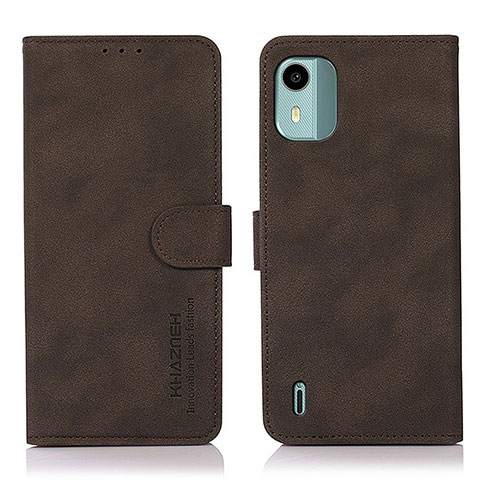 Funda de Cuero Cartera con Soporte Carcasa D01Y para Nokia C12 Pro Marron