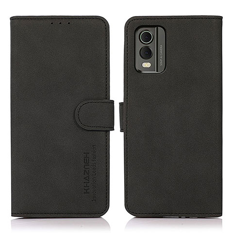 Funda de Cuero Cartera con Soporte Carcasa D01Y para Nokia C210 Negro