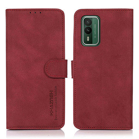 Funda de Cuero Cartera con Soporte Carcasa D01Y para Nokia XR21 Rojo