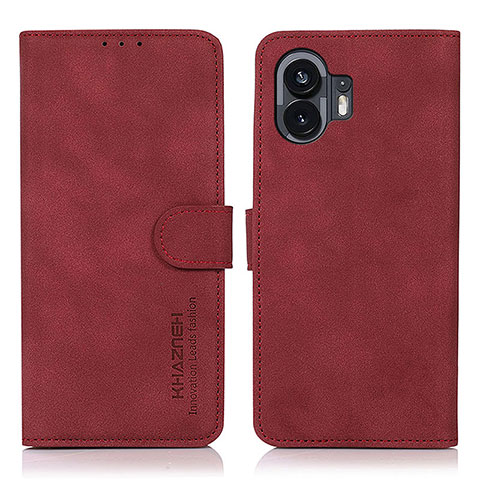 Funda de Cuero Cartera con Soporte Carcasa D01Y para Nothing Phone 2 Rojo