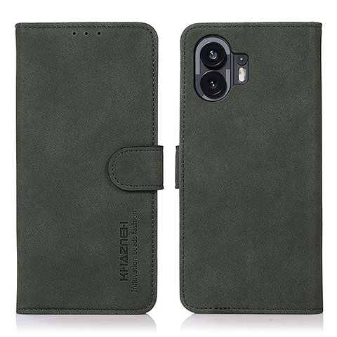 Funda de Cuero Cartera con Soporte Carcasa D01Y para Nothing Phone 2 Verde