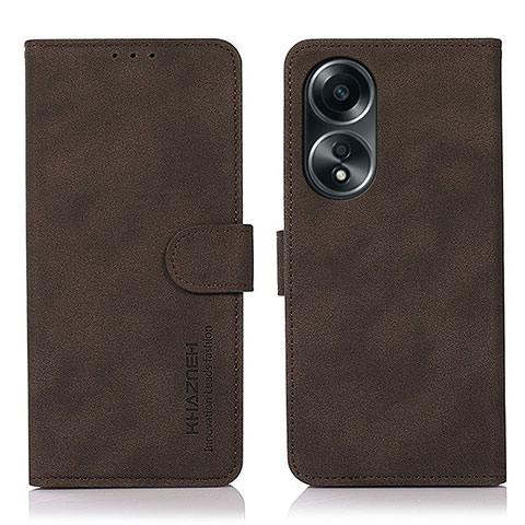 Funda de Cuero Cartera con Soporte Carcasa D01Y para Oppo A58 4G Marron