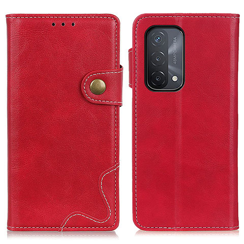 Funda de Cuero Cartera con Soporte Carcasa D01Y para Oppo A74 5G Rojo