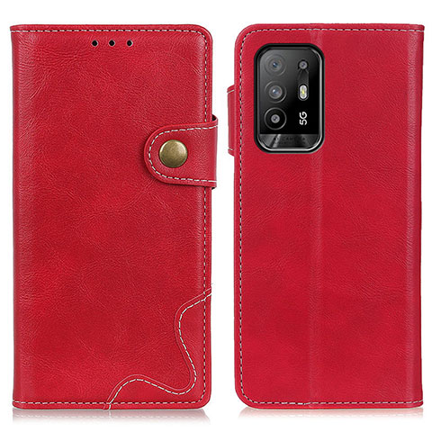 Funda de Cuero Cartera con Soporte Carcasa D01Y para Oppo A94 5G Rojo