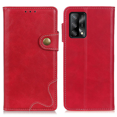 Funda de Cuero Cartera con Soporte Carcasa D01Y para Oppo F19 Rojo