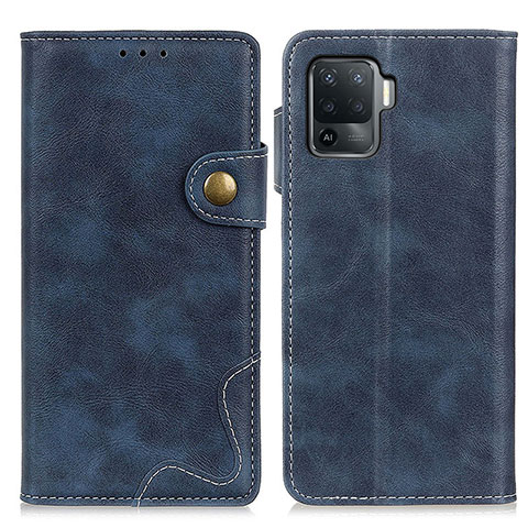 Funda de Cuero Cartera con Soporte Carcasa D01Y para Oppo Reno5 F Azul