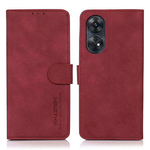 Funda de Cuero Cartera con Soporte Carcasa D01Y para Oppo Reno8 T 4G Rojo