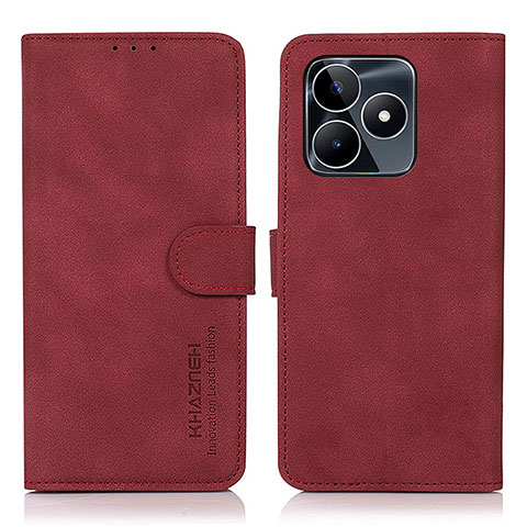 Funda de Cuero Cartera con Soporte Carcasa D01Y para Realme C67 Rojo