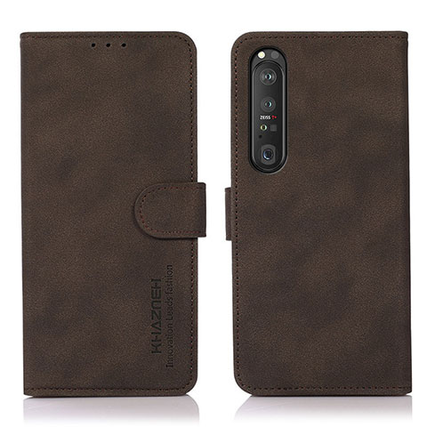 Funda de Cuero Cartera con Soporte Carcasa D01Y para Sony Xperia 1 III Marron