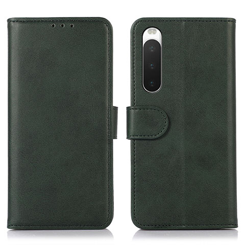 Funda de Cuero Cartera con Soporte Carcasa D01Y para Sony Xperia 10 IV Verde