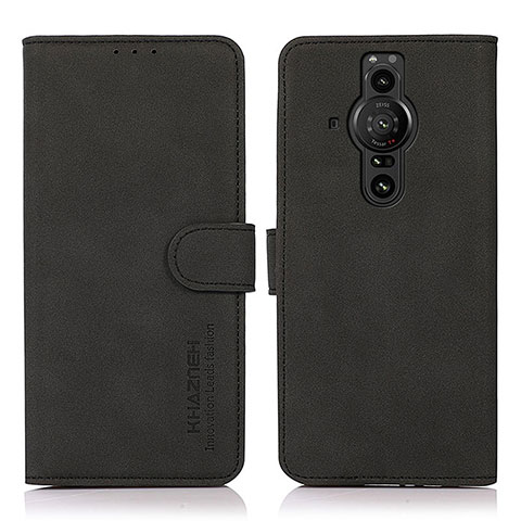 Funda de Cuero Cartera con Soporte Carcasa D01Y para Sony Xperia PRO-I Negro