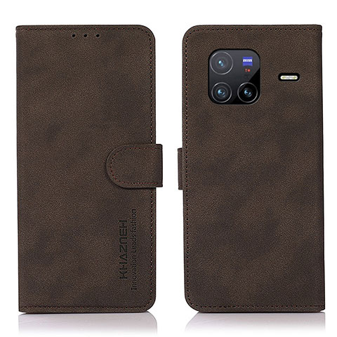 Funda de Cuero Cartera con Soporte Carcasa D01Y para Vivo X80 5G Marron