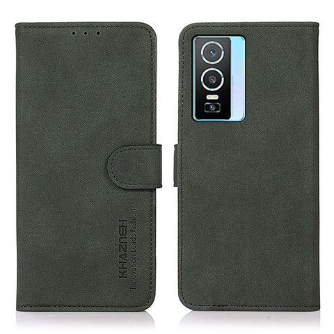 Funda de Cuero Cartera con Soporte Carcasa D01Y para Vivo Y74s 5G Verde