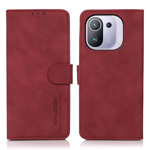 Funda de Cuero Cartera con Soporte Carcasa D01Y para Xiaomi Mi 11 Pro 5G Rojo