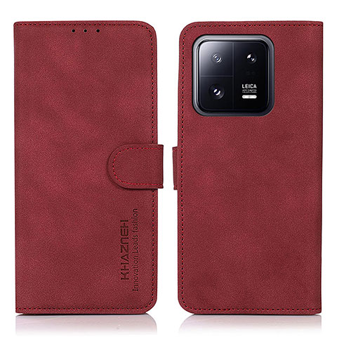 Funda de Cuero Cartera con Soporte Carcasa D01Y para Xiaomi Mi 13 5G Rojo