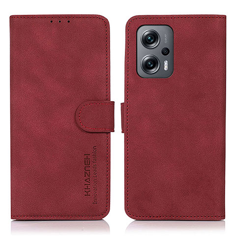 Funda de Cuero Cartera con Soporte Carcasa D01Y para Xiaomi Poco F5 5G Rojo