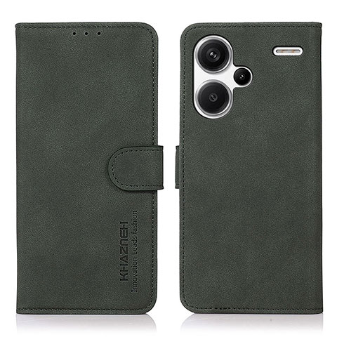 Funda de Cuero Cartera con Soporte Carcasa D01Y para Xiaomi Redmi Note 13 Pro+ Plus 5G Verde