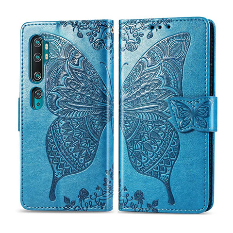 Funda de Cuero Cartera con Soporte Carcasa D02 para Xiaomi Mi Note 10 Pro Azul Cielo