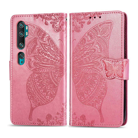 Funda de Cuero Cartera con Soporte Carcasa D02 para Xiaomi Mi Note 10 Pro Rosa