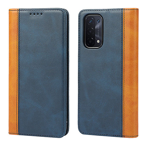 Funda de Cuero Cartera con Soporte Carcasa D02T para Oppo A54 5G Azul