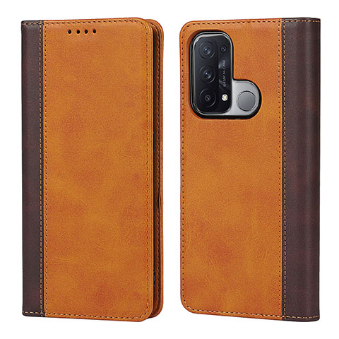 Funda de Cuero Cartera con Soporte Carcasa D02T para Oppo Reno5 A Marron