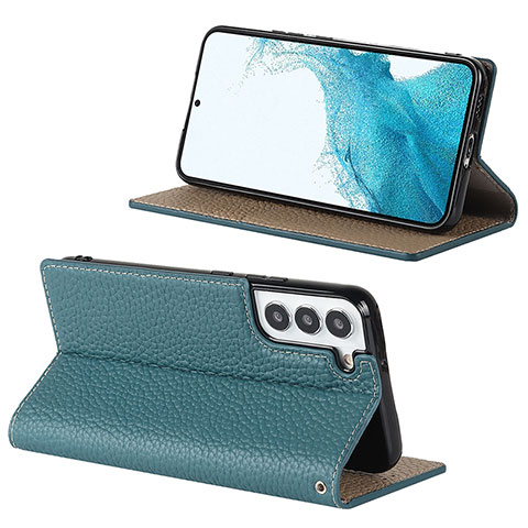 Funda de Cuero Cartera con Soporte Carcasa D02T para Samsung Galaxy S21 Plus 5G Azul Claro