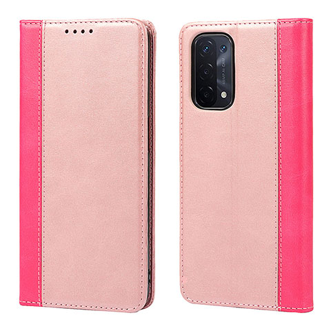 Funda de Cuero Cartera con Soporte Carcasa D03T para OnePlus Nord N200 5G Oro Rosa