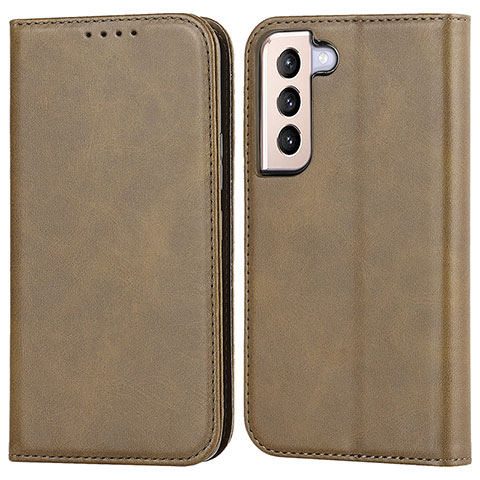 Funda de Cuero Cartera con Soporte Carcasa D03T para Samsung Galaxy S22 Plus 5G Caqui