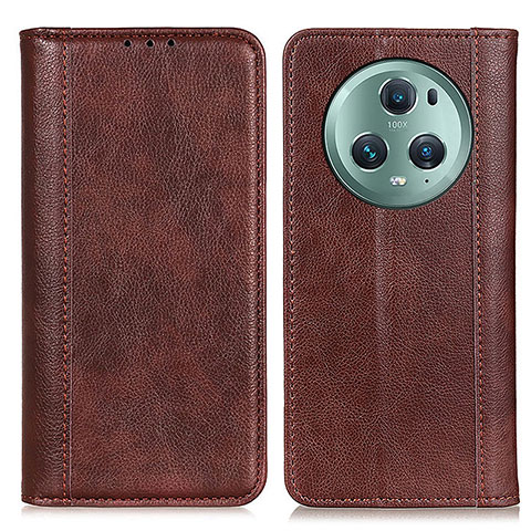 Funda de Cuero Cartera con Soporte Carcasa D03Y para Huawei Honor Magic5 Pro 5G Marron