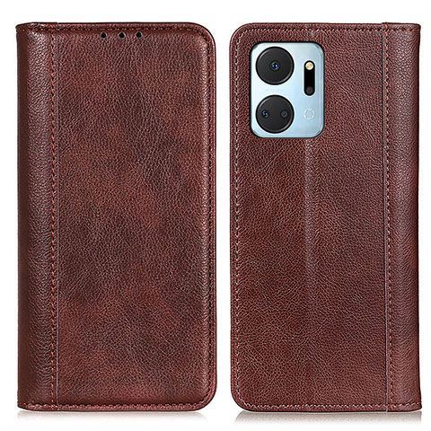 Funda de Cuero Cartera con Soporte Carcasa D03Y para Huawei Honor X7a Marron