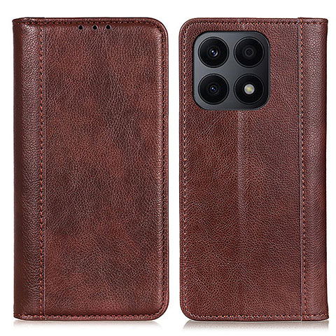 Funda de Cuero Cartera con Soporte Carcasa D03Y para Huawei Honor X8a 4G Marron