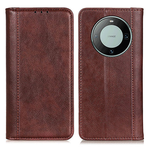 Funda de Cuero Cartera con Soporte Carcasa D03Y para Huawei Mate 60 Marron