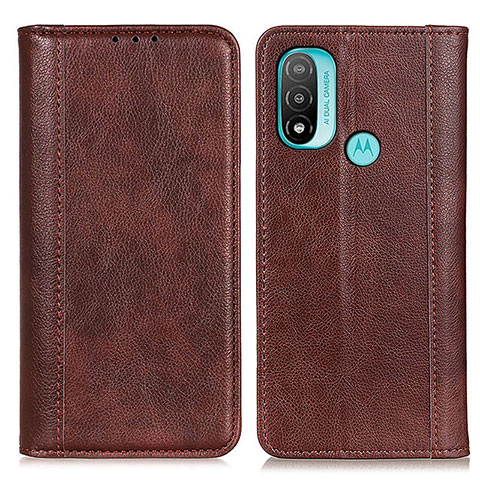 Funda de Cuero Cartera con Soporte Carcasa D03Y para Motorola Moto E20 Marron