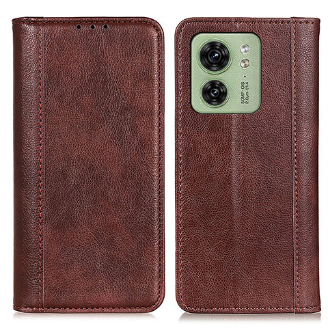 Funda de Cuero Cartera con Soporte Carcasa D03Y para Motorola Moto Edge (2023) 5G Marron