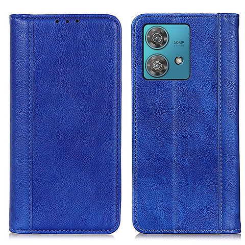 Funda de Cuero Cartera con Soporte Carcasa D03Y para Motorola Moto Edge 40 Neo 5G Azul