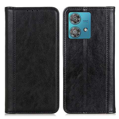 Funda de Cuero Cartera con Soporte Carcasa D03Y para Motorola Moto Edge 40 Neo 5G Negro