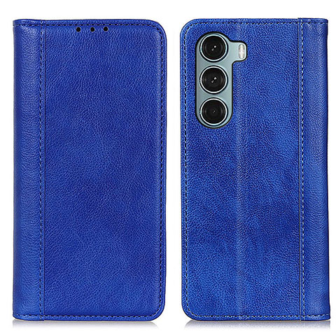 Funda de Cuero Cartera con Soporte Carcasa D03Y para Motorola Moto G200 5G Azul