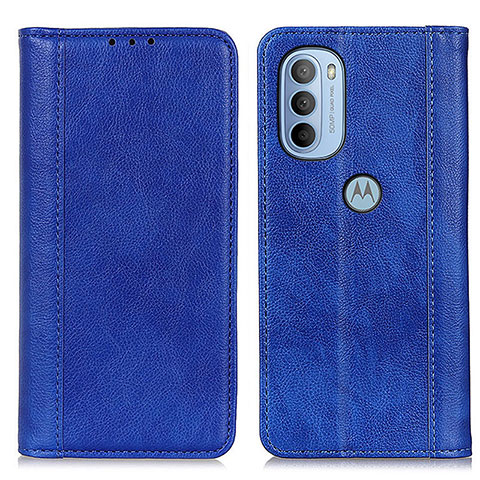 Funda de Cuero Cartera con Soporte Carcasa D03Y para Motorola Moto G31 Azul