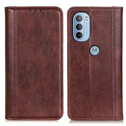 Funda de Cuero Cartera con Soporte Carcasa D03Y para Motorola Moto G31 Marron