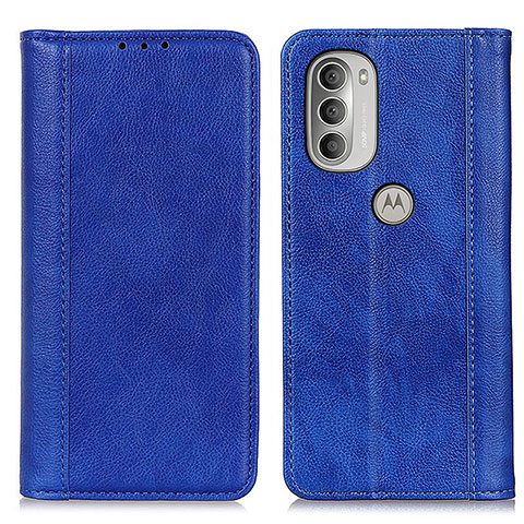 Funda de Cuero Cartera con Soporte Carcasa D03Y para Motorola Moto G51 5G Azul