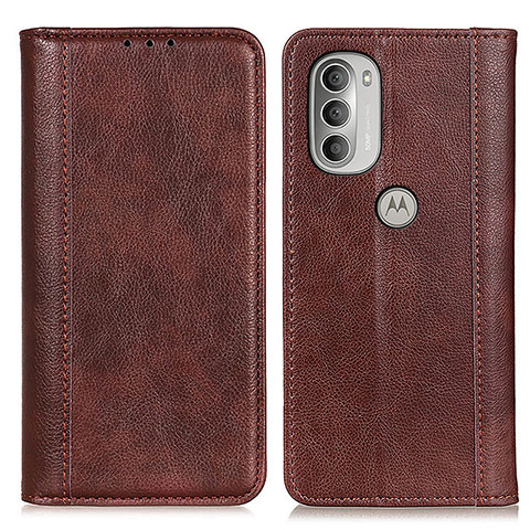 Funda de Cuero Cartera con Soporte Carcasa D03Y para Motorola Moto G51 5G Marron