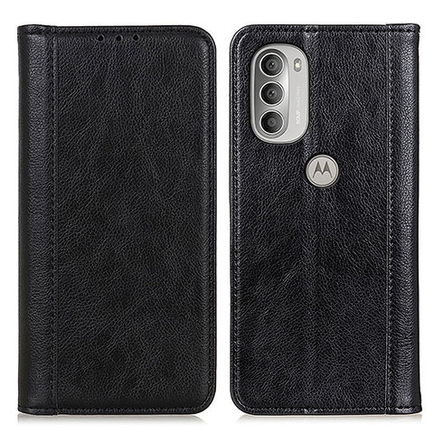 Funda de Cuero Cartera con Soporte Carcasa D03Y para Motorola Moto G51 5G Negro