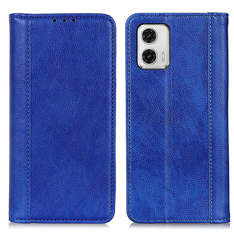 Funda de Cuero Cartera con Soporte Carcasa D03Y para Motorola Moto G73 5G Azul