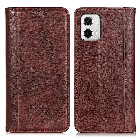 Funda de Cuero Cartera con Soporte Carcasa D03Y para Motorola Moto G73 5G Marron