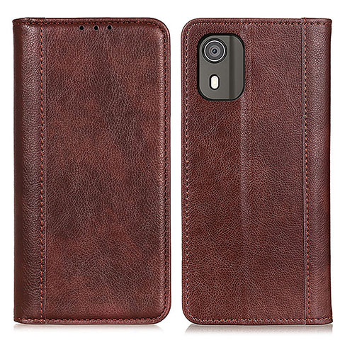 Funda de Cuero Cartera con Soporte Carcasa D03Y para Nokia C02 Marron