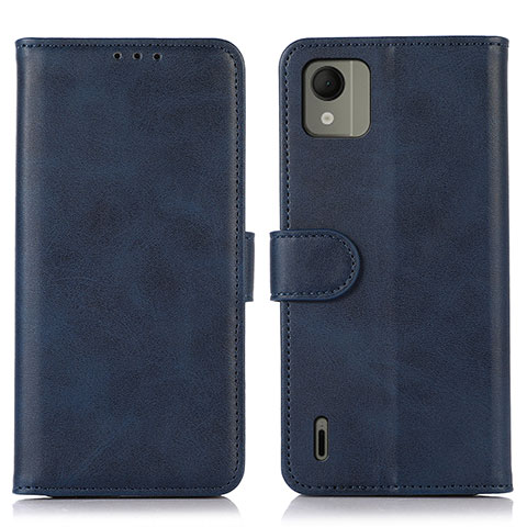 Funda de Cuero Cartera con Soporte Carcasa D03Y para Nokia C110 Azul